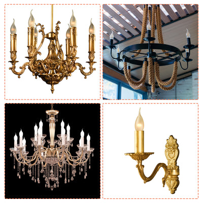 Harfington Candle Socket Covers, Metal Chandelier Sleeves Bulb Light Base Holder Fit to Most Chandeliers