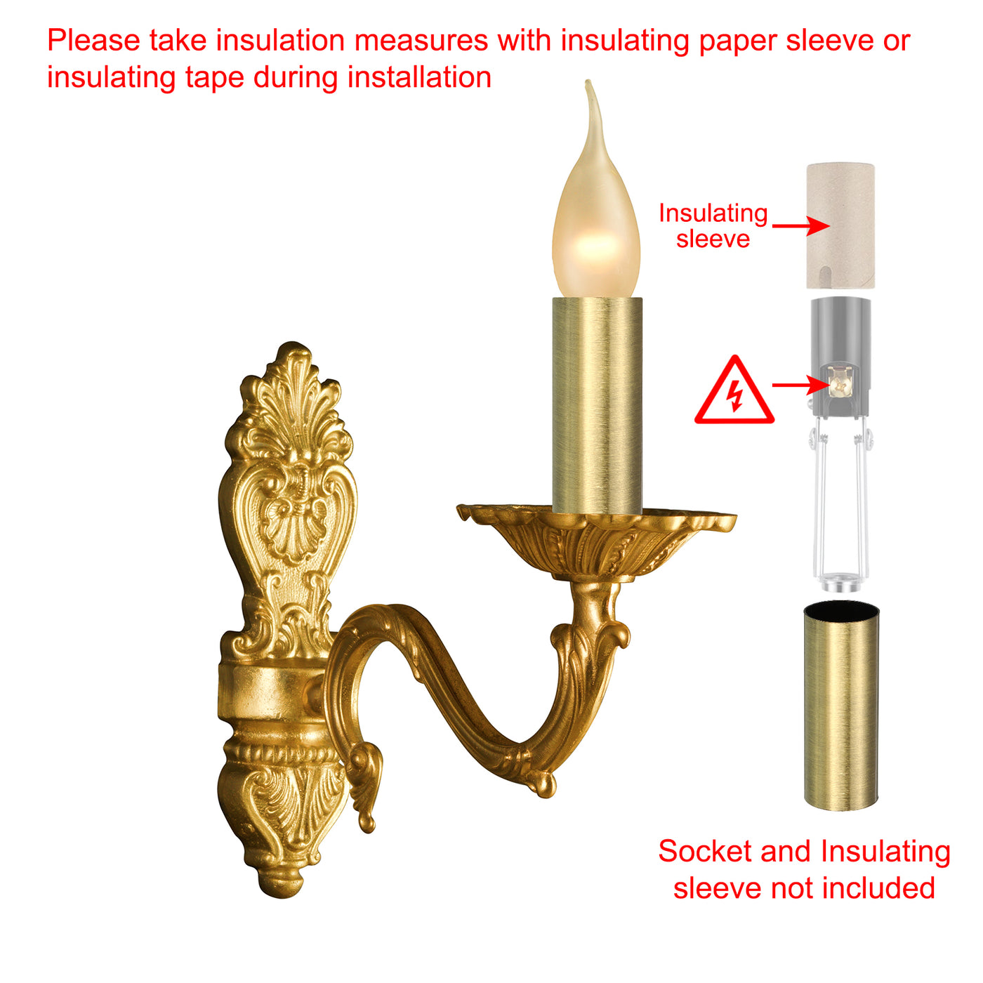 Harfington E12 Candle Socket Covers, 3.1 Inch Candelabra Base Holder, Bronze 6 Pcs