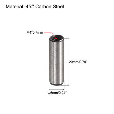 Harfington Uxcell M4 Internal Thread Dowel Pin 10pcs 6x20mm Chamfering Flat Carbon Steel Pin