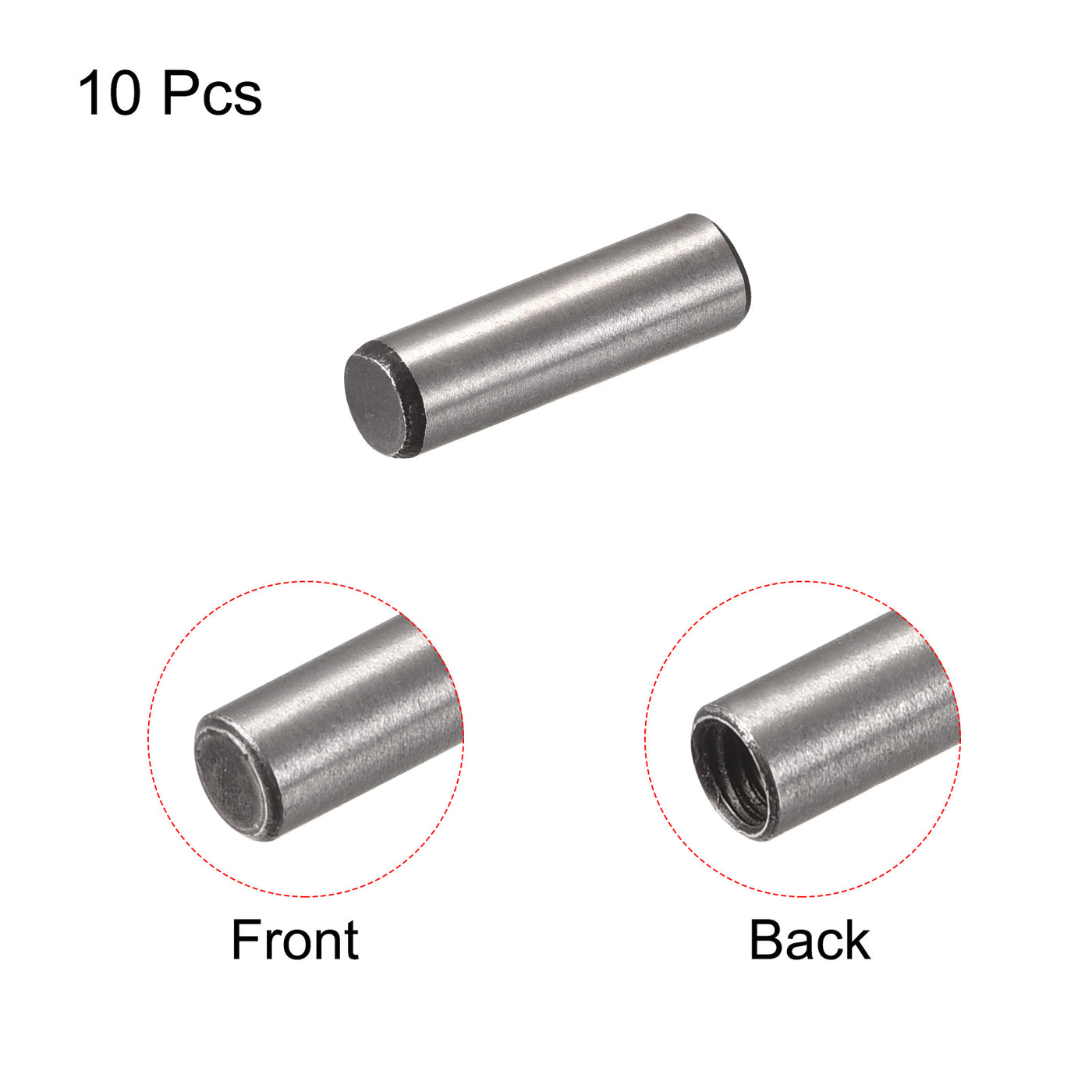 uxcell Uxcell M4 Internal Thread Dowel Pin 10pcs 6x20mm Chamfering Flat Carbon Steel Pin