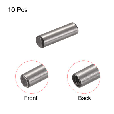 Harfington Uxcell M4 Internal Thread Dowel Pin 10pcs 6x20mm Chamfering Flat Carbon Steel Pin