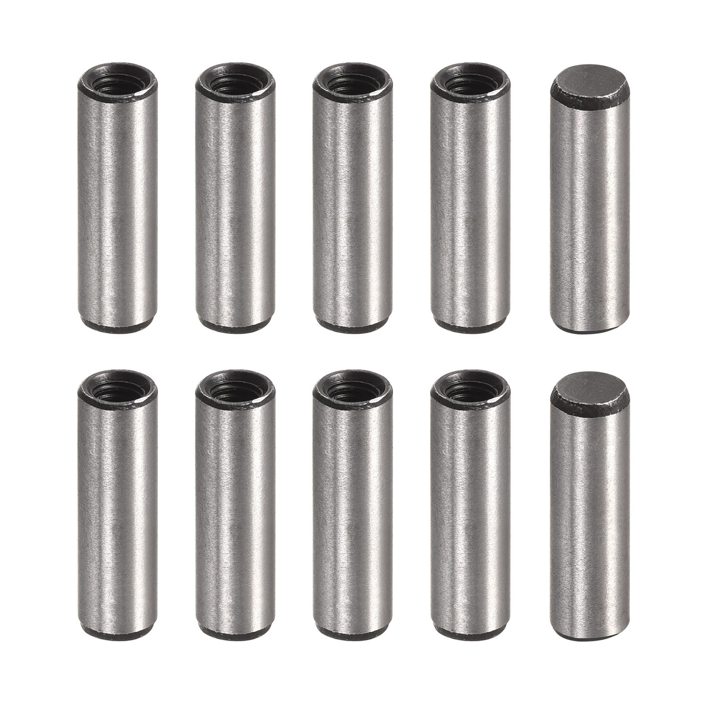 uxcell Uxcell M4 Internal Thread Dowel Pin 10pcs 6x20mm Chamfering Flat Carbon Steel Pin