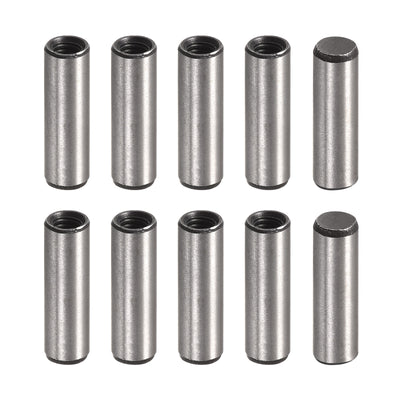 uxcell Uxcell M4 Internal Thread Dowel Pin 10pcs 6x20mm Chamfering Flat Carbon Steel Pin