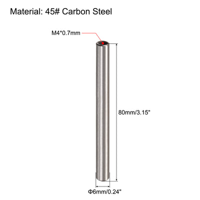 Harfington Uxcell M4 Internal Thread Dowel Pin 10pcs 6x80mm Chamfering Flat Carbon Steel Pin