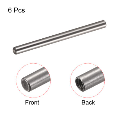 Harfington Uxcell M5 Internal Thread Dowel Pin 6pcs 8x100mm Chamfering Flat Carbon Steel Pin