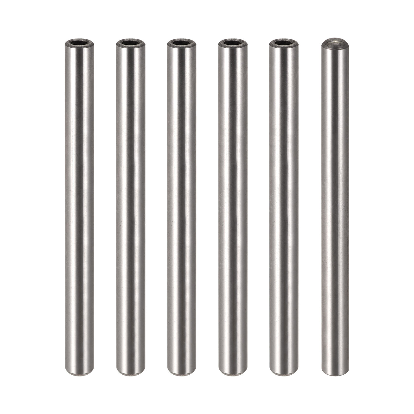 uxcell Uxcell M5 Internal Thread Dowel Pin 6pcs 8x100mm Chamfering Flat Carbon Steel Pin