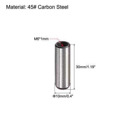 Harfington Uxcell M6 Internal Thread Dowel Pin 10pcs 10x30mm Chamfering Flat Carbon Steel Pin