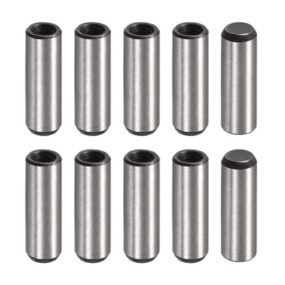 Harfington Uxcell M6 Internal Thread Dowel Pin 10pcs 10x30mm Chamfering Flat Carbon Steel Pin