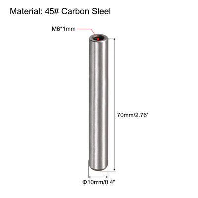 Harfington Uxcell 6 Stück M6 Innengewinde Dübelstift 10x70mm Anfasen Flacher Kohlenstoffstahl Zylindrischer Stift Bett Bücherregal Metall Geräte Industriestifte