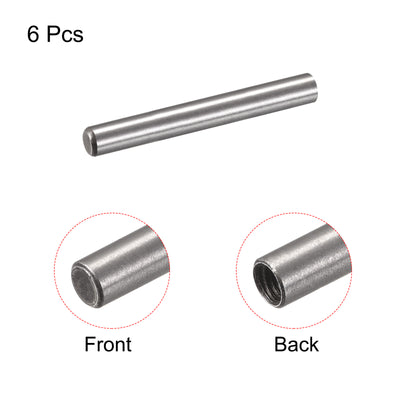 Harfington Uxcell M6 Internal Thread Dowel Pin 6pcs 10x80mm Chamfering Flat Carbon Steel Pin