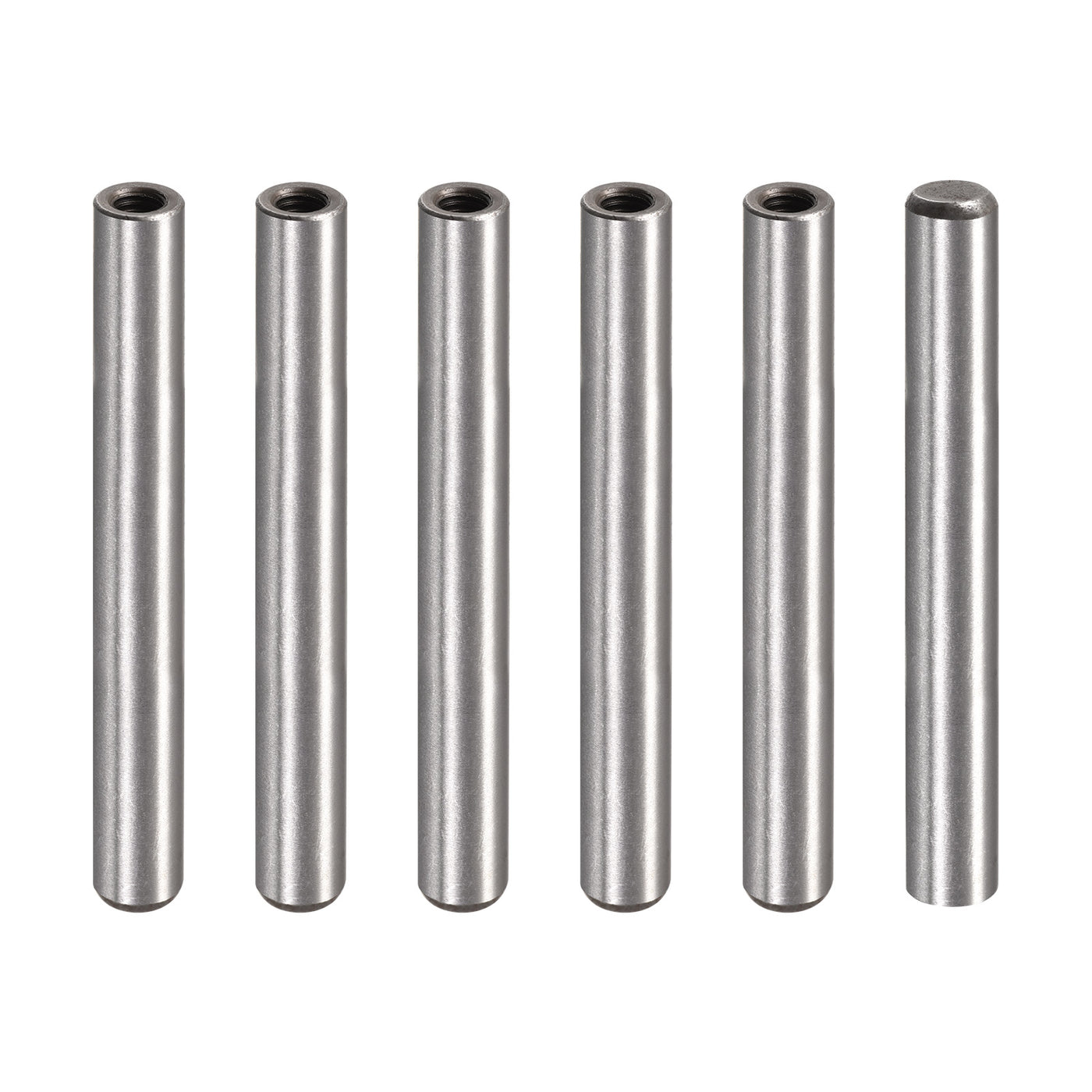 uxcell Uxcell M6 Internal Thread Dowel Pin 6pcs 10x80mm Chamfering Flat Carbon Steel Pin