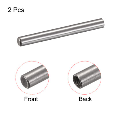 Harfington Uxcell M6 Internal Thread Dowel Pin 2pcs 10x100mm Chamfering Flat Carbon Steel Pin