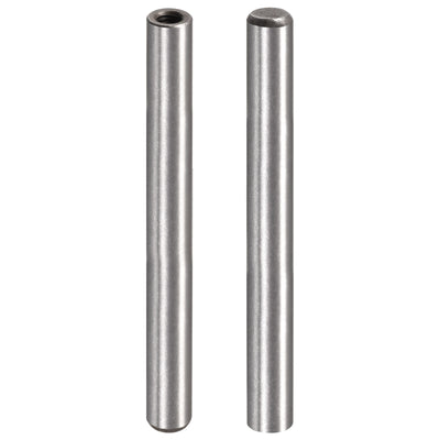 Harfington Uxcell M6 Internal Thread Dowel Pin 2pcs 10x100mm Chamfering Flat Carbon Steel Pin