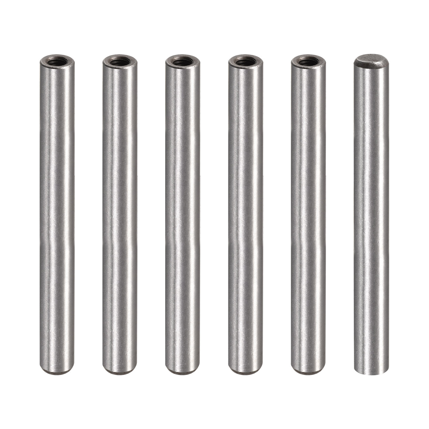 uxcell Uxcell M6 Internal Thread Dowel Pin 6pcs 10x100mm Chamfering Flat Carbon Steel Pin