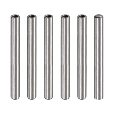 Harfington Uxcell M6 Internal Thread Dowel Pin 6pcs 10x100mm Chamfering Flat Carbon Steel Pin