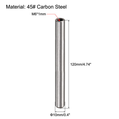 Harfington Uxcell 2 Stück M6 Innengewinde Dübelstift 10x120mm Anfasen Flacher Kohlenstoffstahl Zylindrischer Stift Bett Bücherregal Metall Geräte Industriestifte