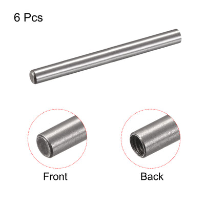 Harfington Uxcell M6 Internal Thread Dowel Pin 6pcs 10x120mm Chamfering Flat Carbon Steel Pin