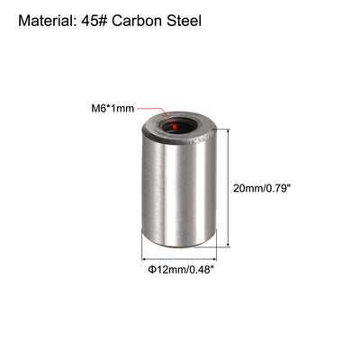 Harfington Uxcell 6 Stück M6 Innengewinde Dübelstift 12x20mm Anfasen Flacher Kohlenstoffstahl Zylindrischer Stift Bett Bücherregal Metall Geräte Industriestifte