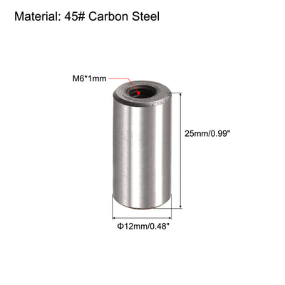 Harfington Uxcell 10 Stück M6 Innengewinde Dübelstift 12x25mm Anfasen Flacher Kohlenstoffstahl Zylindrischer Stift Bett Bücherregal Metall Geräte Industriestifte