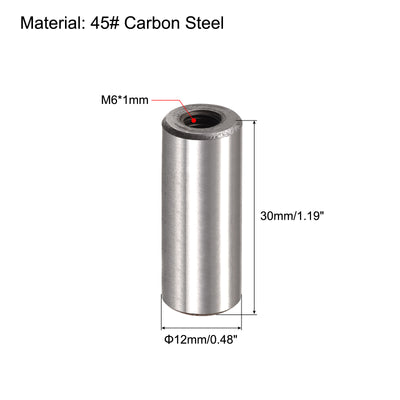 Harfington Uxcell 5 Stück M6 Innengewinde Dübelstift 12x30mm Anfasen Flacher Kohlenstoffstahl Zylindrischer Stift Bett Bücherregal Metall Geräte Industriestifte