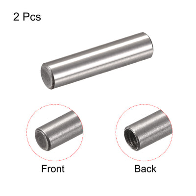 Harfington Uxcell M6 Internal Thread Dowel Pin 2pcs 12x50mm Chamfering Flat Carbon Steel Pin