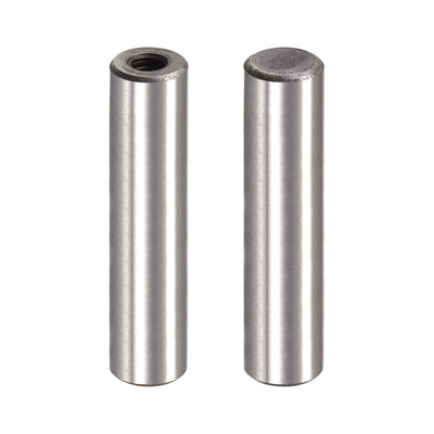 Harfington Uxcell M6 Internal Thread Dowel Pin 2pcs 12x50mm Chamfering Flat Carbon Steel Pin