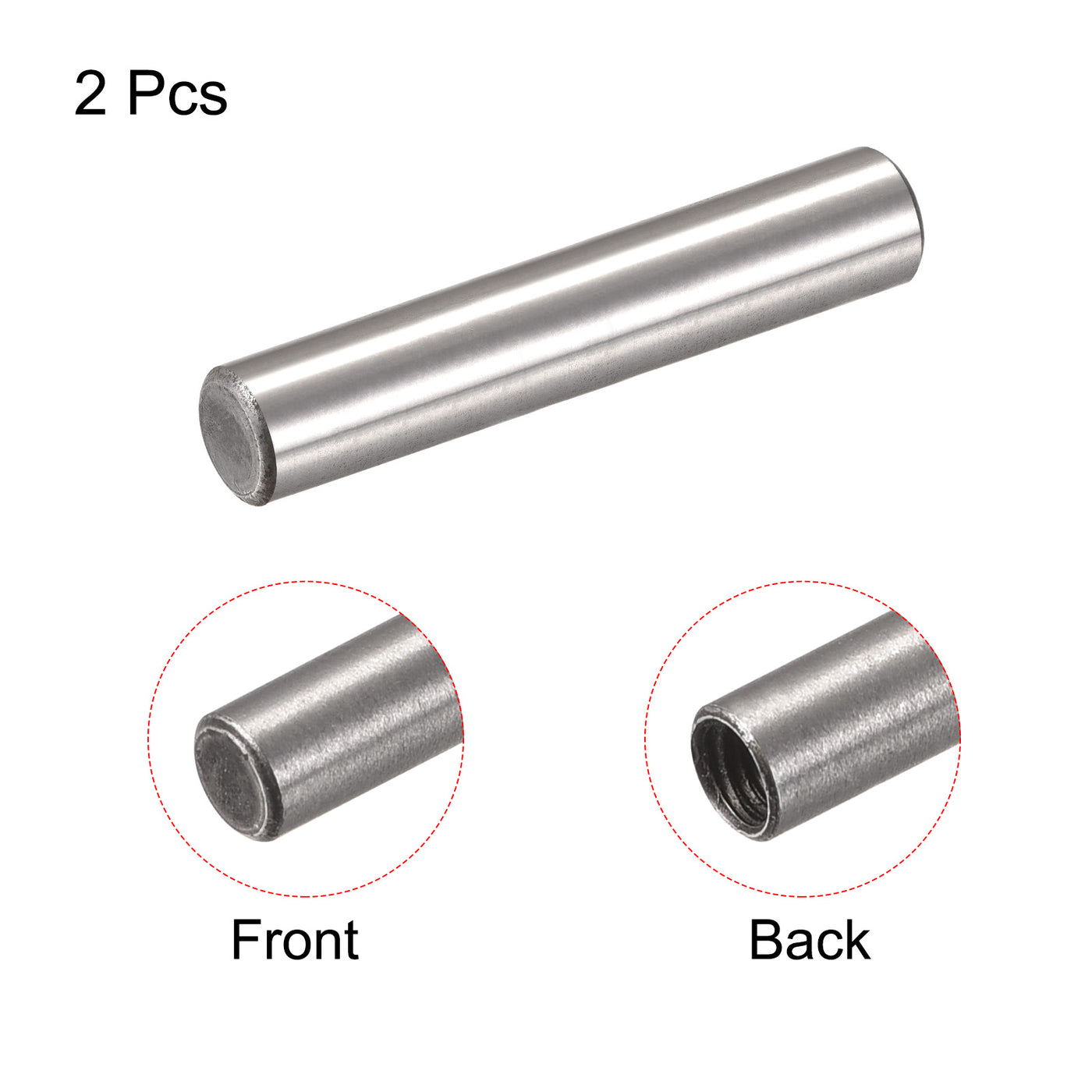 uxcell Uxcell M6 Innengewinde Spannstift 2Stk. 12x60mm Flach Kohlenstoffstahl Zylindrische Pin