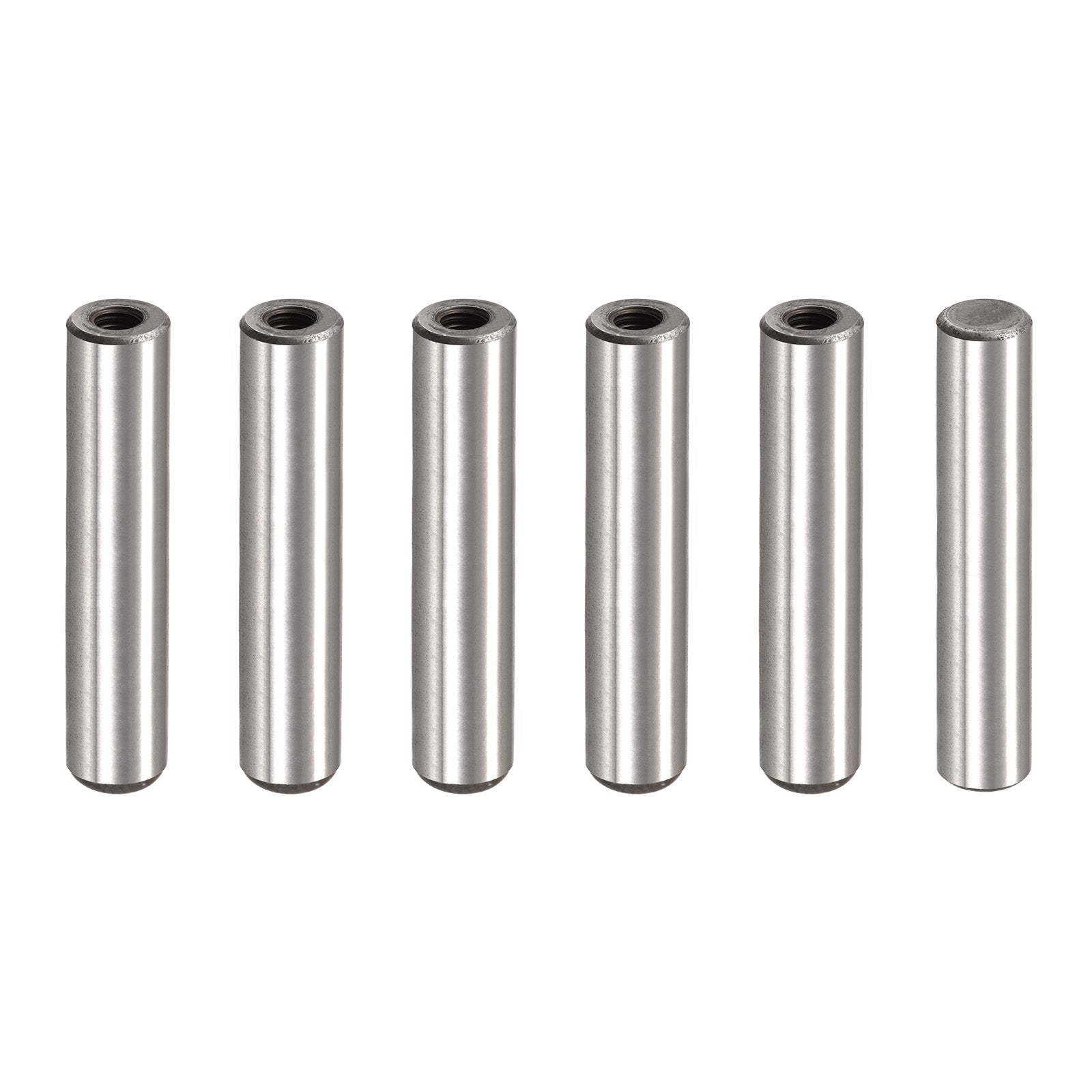 Uxcell M6 Internal Thread Dowel Pin 6pcs 12x60mm Chamfering Flat Carbon ...