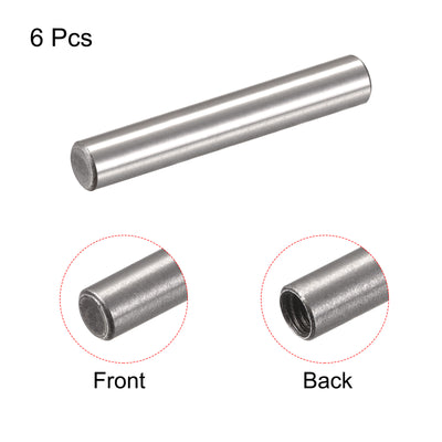 Harfington Uxcell M6 Internal Thread Dowel Pin 6pcs 12x70mm Chamfering Flat Carbon Steel Pin