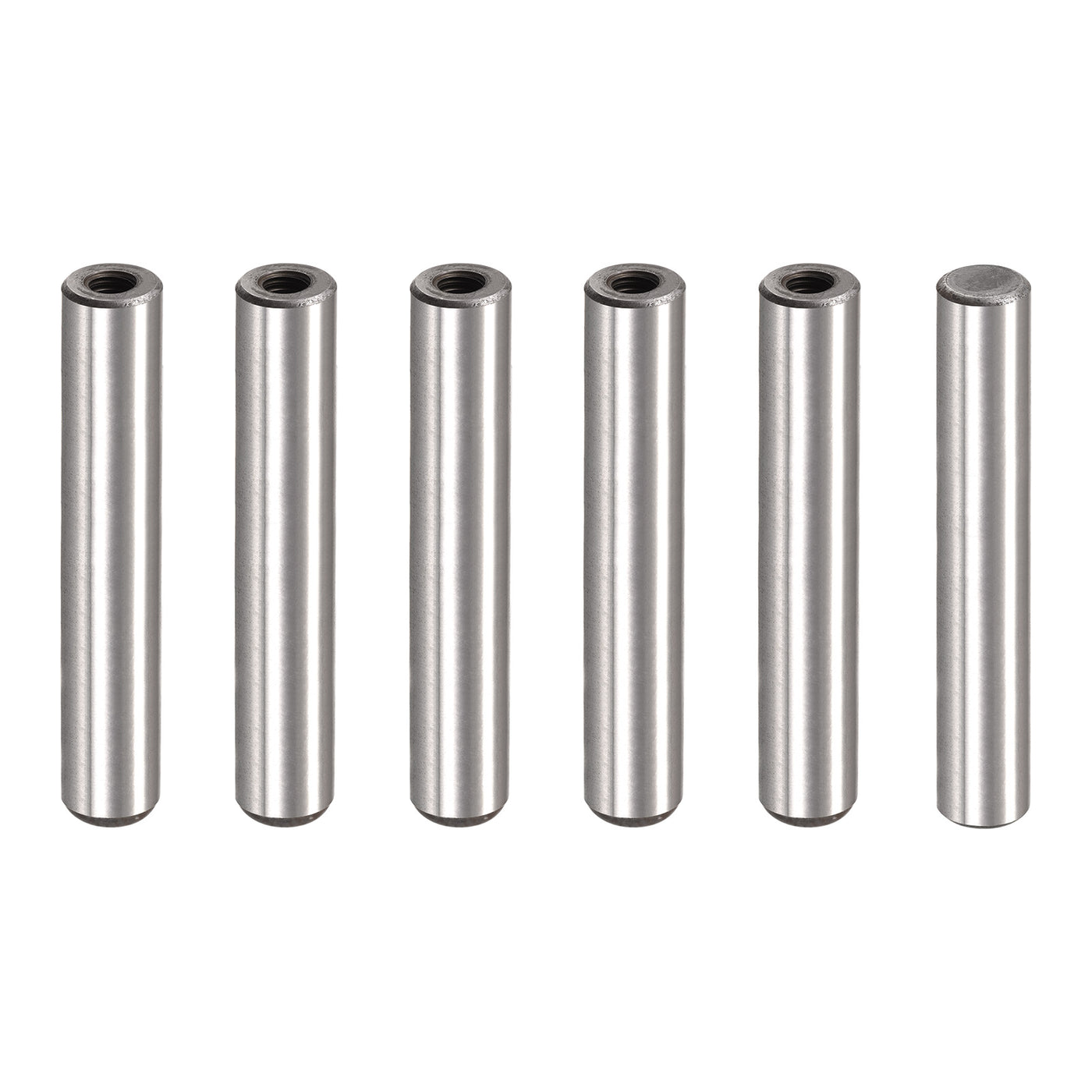 uxcell Uxcell M6 Internal Thread Dowel Pin 6pcs 12x70mm Chamfering Flat Carbon Steel Pin