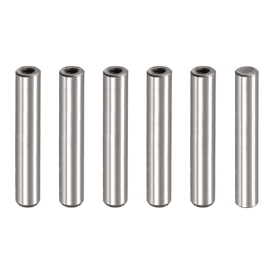 Harfington Uxcell M6 Internal Thread Dowel Pin 6pcs 12x70mm Chamfering Flat Carbon Steel Pin