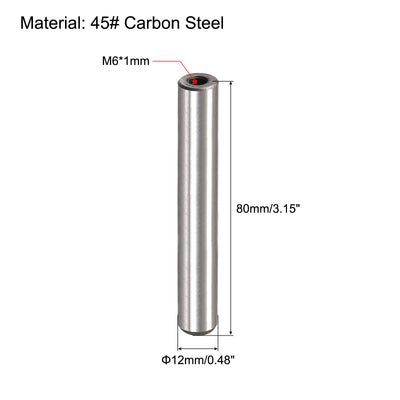 Harfington Uxcell M6 Innengewinde Spannstift 2Stk. 12x80mm Flach Kohlenstoffstahl Zylindrische Pin