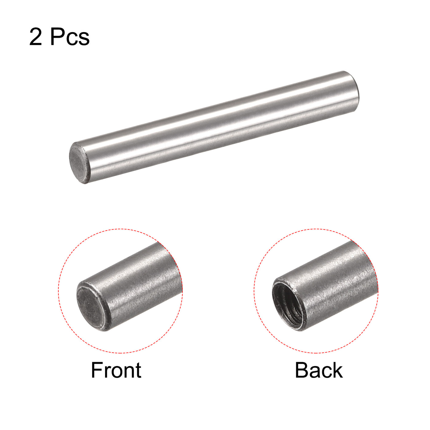 uxcell Uxcell M6 Innengewinde Spannstift 2Stk. 12x80mm Flach Kohlenstoffstahl Zylindrische Pin