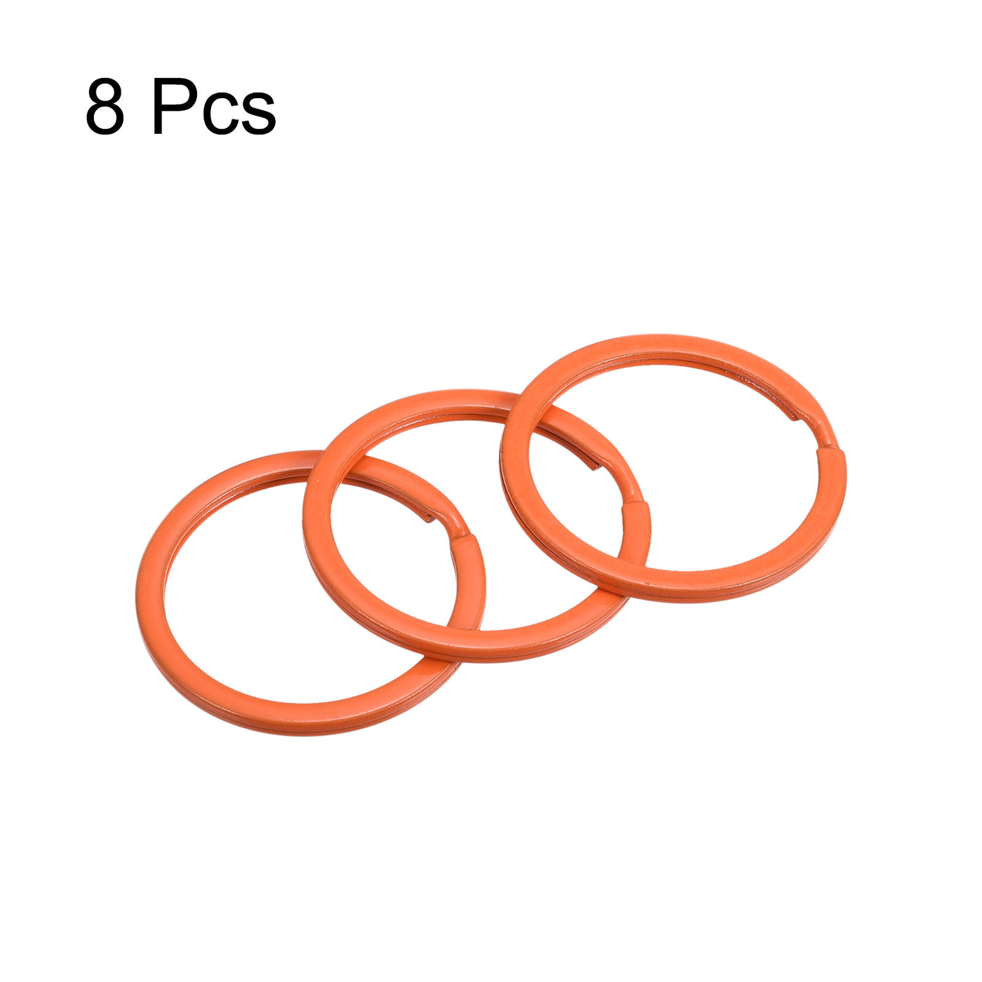 uxcell Uxcell Split Keychain Rings, 30mm/1.2inch Round Flat Key Holder for Keys Organization, Decoration, Carbon Steel, Orange, 8Pcs