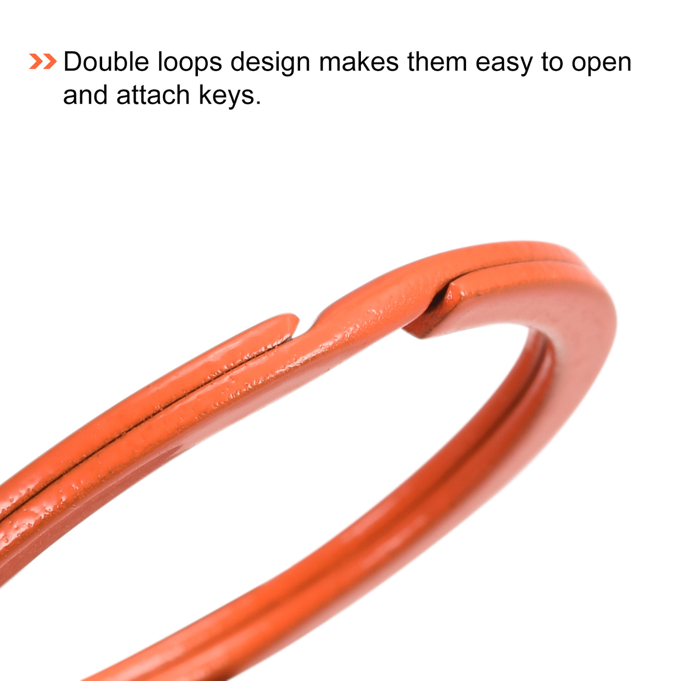 uxcell Uxcell Split Keychain Rings, 30mm/1.2inch Round Flat Key Holder for Keys Organization, Decoration, Carbon Steel, Orange, 8Pcs