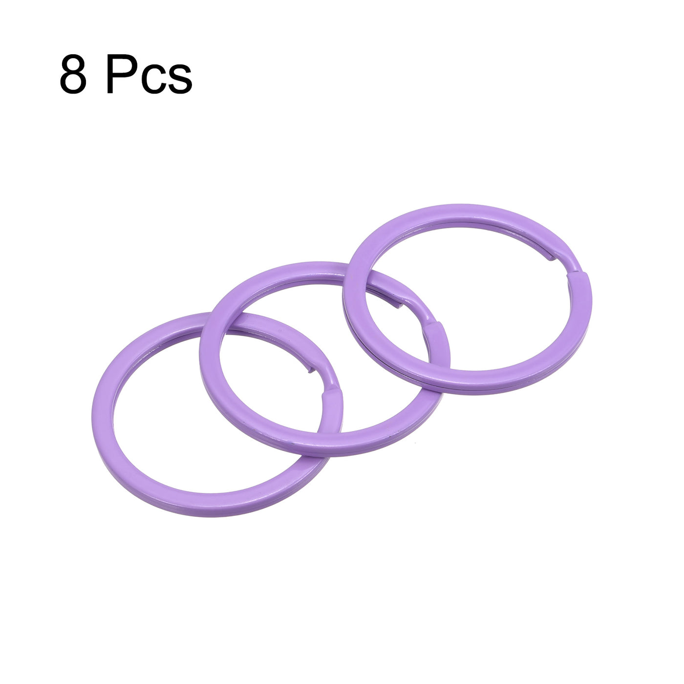 uxcell Uxcell Split Keychain Rings, 30mm/1.2inch Round Flat Key Holder for Keys Organization, Decoration, Carbon Steel, Purple, 8Pcs