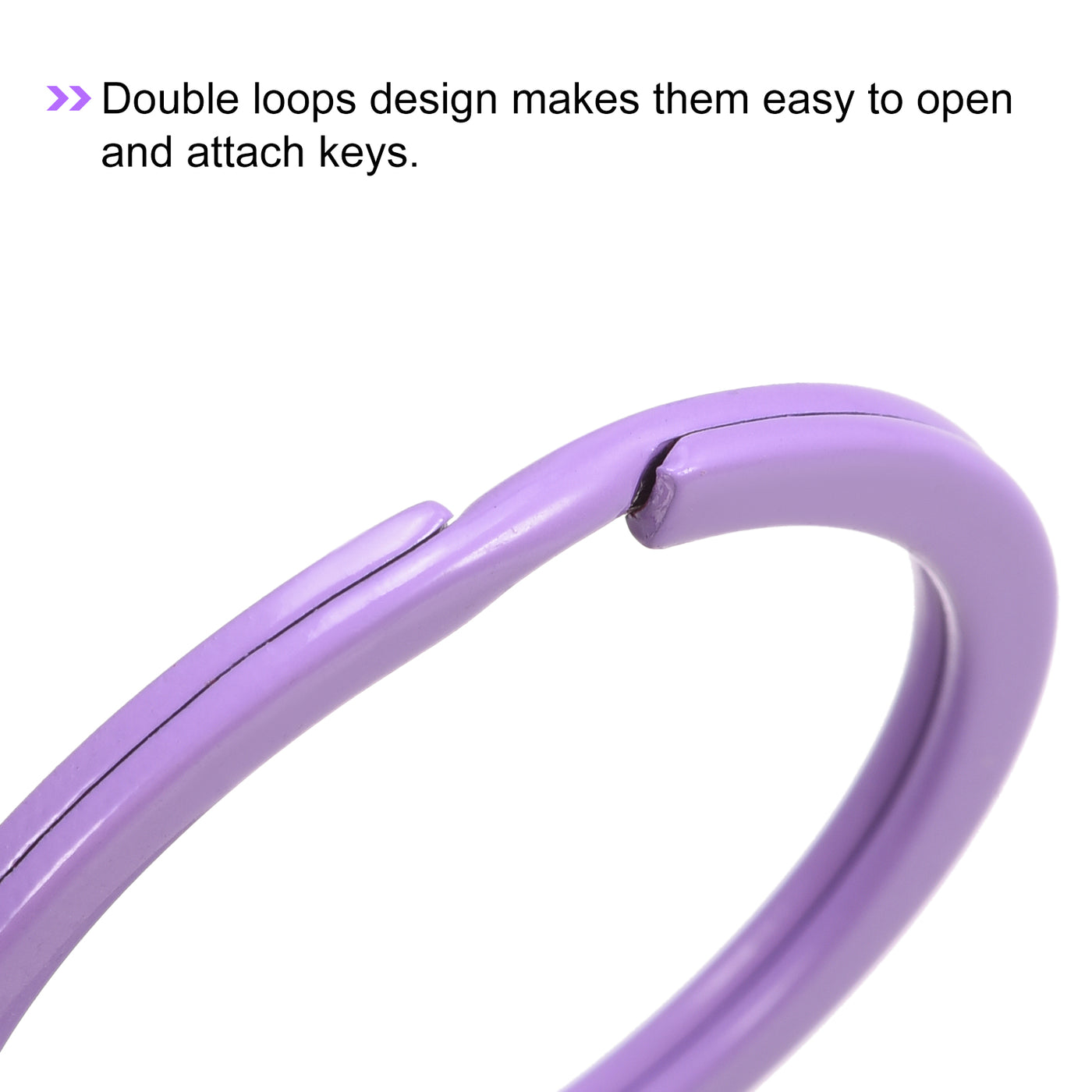 uxcell Uxcell Split Keychain Rings, 30mm/1.2inch Round Flat Key Holder for Keys Organization, Decoration, Carbon Steel, Purple, 8Pcs