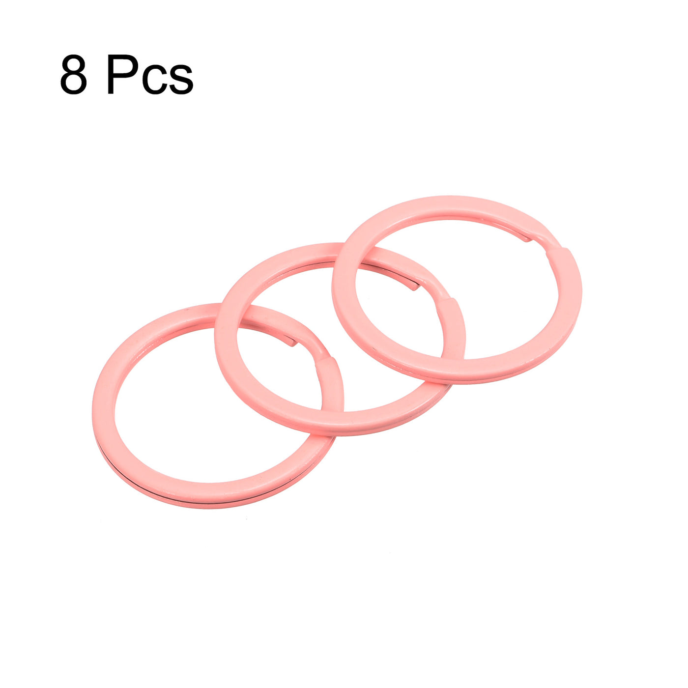 uxcell Uxcell Split Keychain Rings, 30mm/1.2inch Round Flat Key Holder for Keys Organization, Decoration, Carbon Steel, Pink, 8Pcs