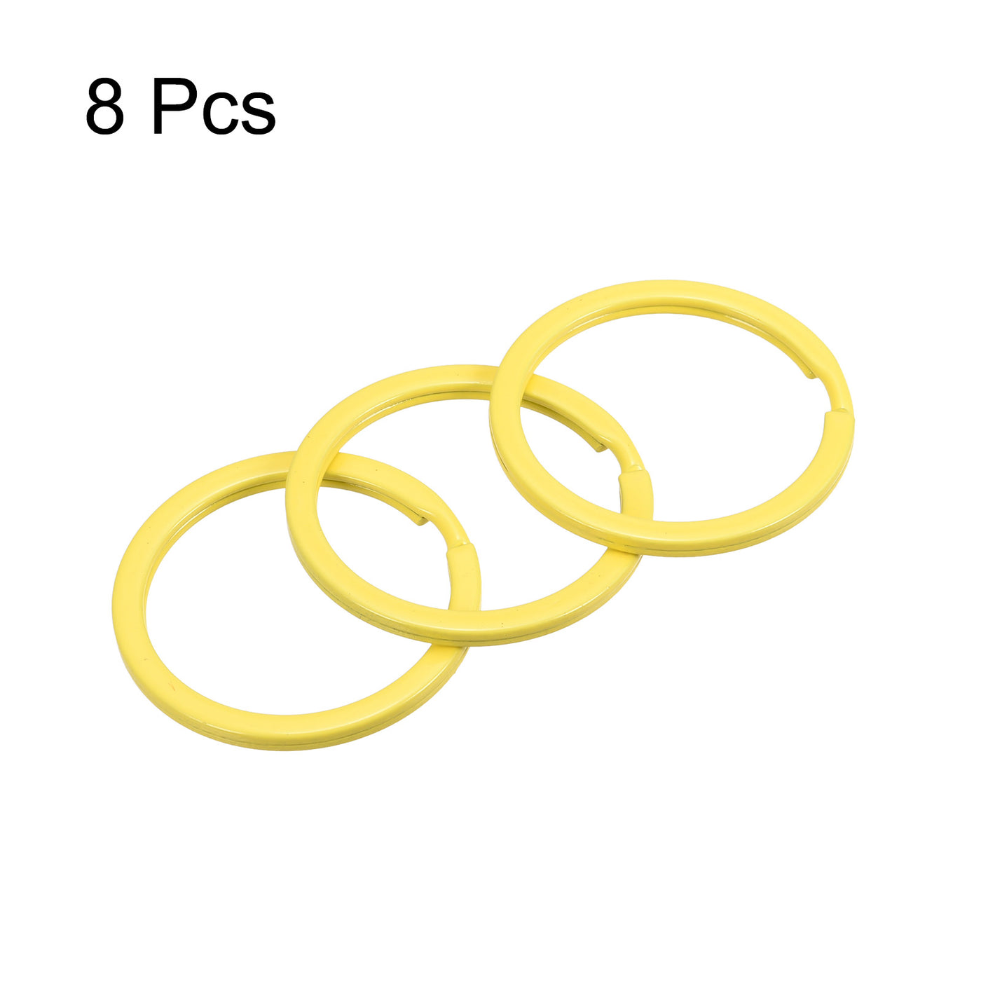 uxcell Uxcell Split Keychain Rings, 30mm/1.2inch Round Flat Key Holder for Keys Organization, Decoration, Carbon Steel, Yellow, 8Pcs