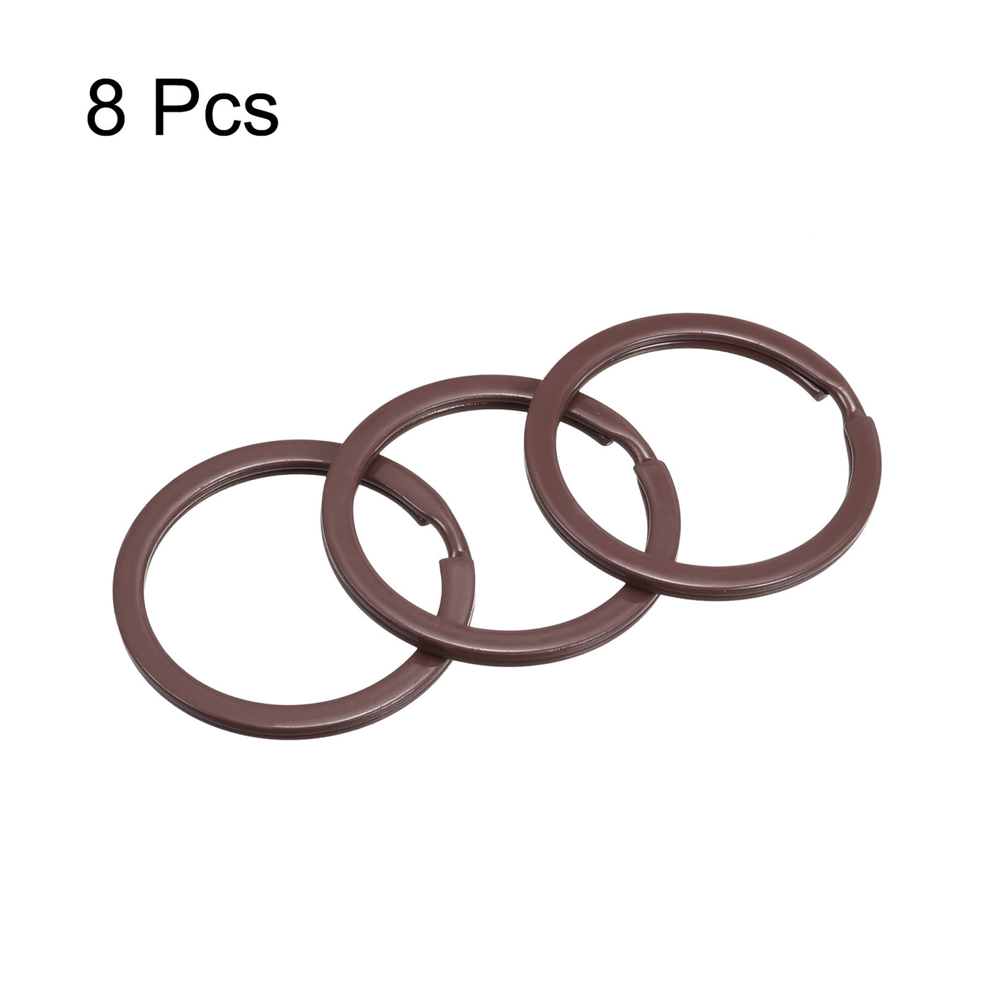 uxcell Uxcell 8Stk. Geteilt Schlüsselanhänger Ring 30mm/1,2”Rund flach Schlüsselhalter Kaffee