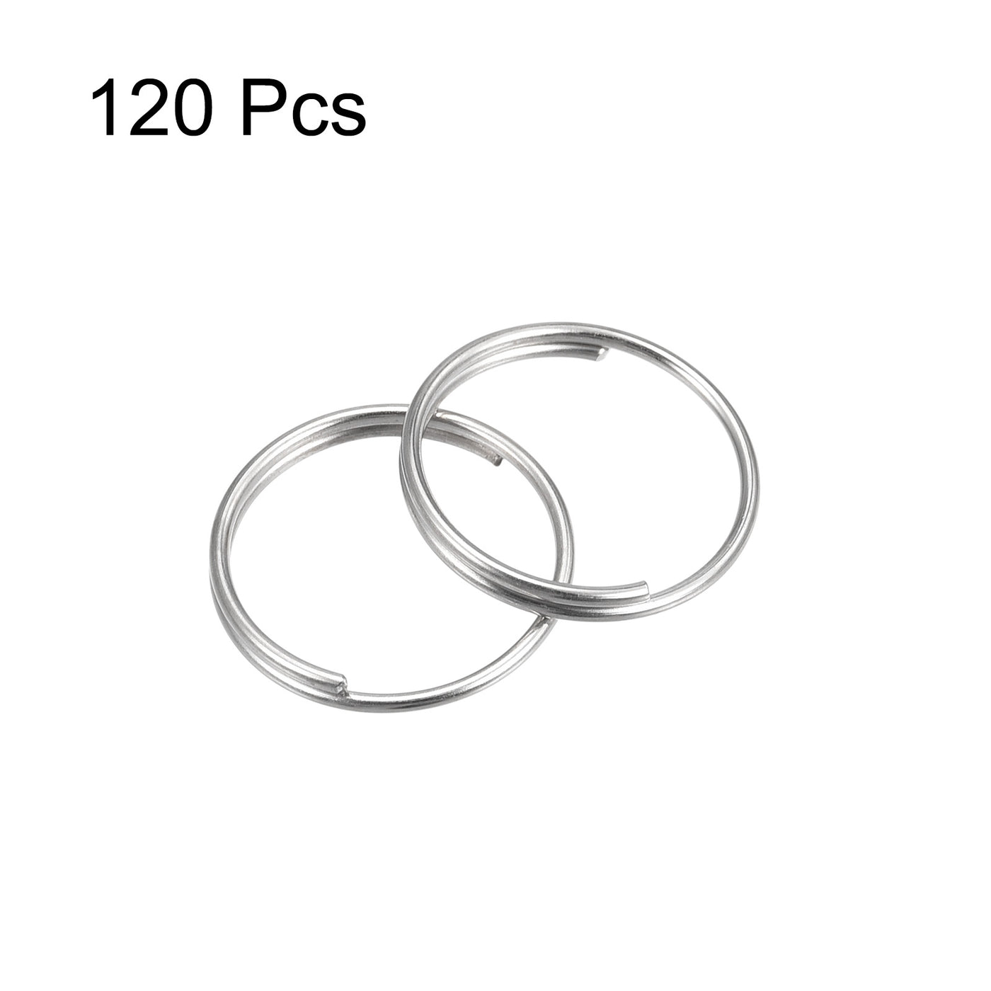 uxcell Uxcell Double Loops Split Rings, 12mm Small Round Key Ring Parts for DIY Crafts Making, Silver Tone 120Pcs