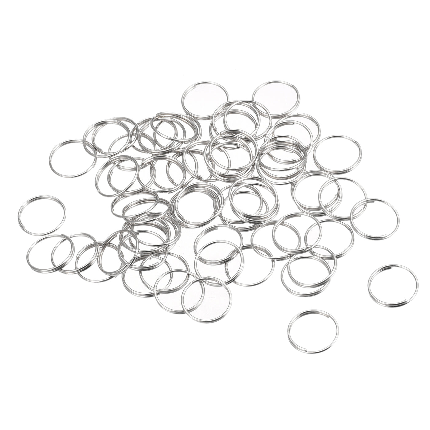 uxcell Uxcell Double Loops Split Rings, 12mm Small Round Key Ring Parts for DIY Crafts Making, Silver Tone 120Pcs