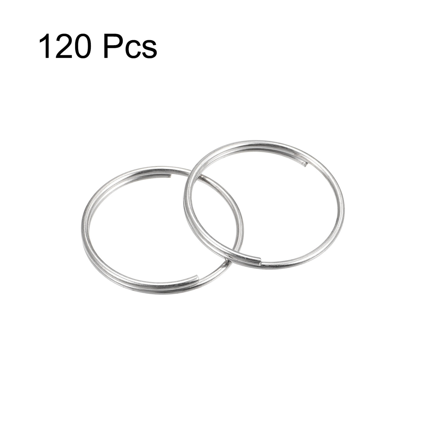 uxcell Uxcell Double Loops Split Rings, 14mm Small Round Key Ring Parts for DIY Crafts Making, Silver Tone 120Pcs