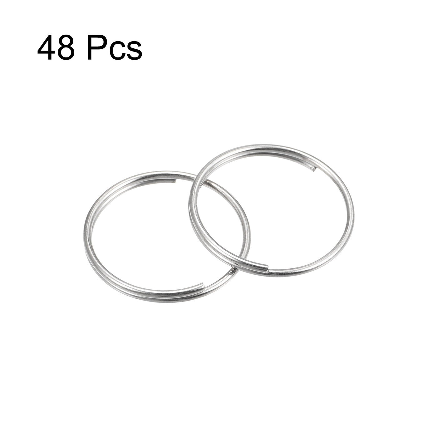 uxcell Uxcell Double Loops Split Rings, 14mm Small Round Key Ring Parts for DIY Crafts Making, Silver Tone 48Pcs