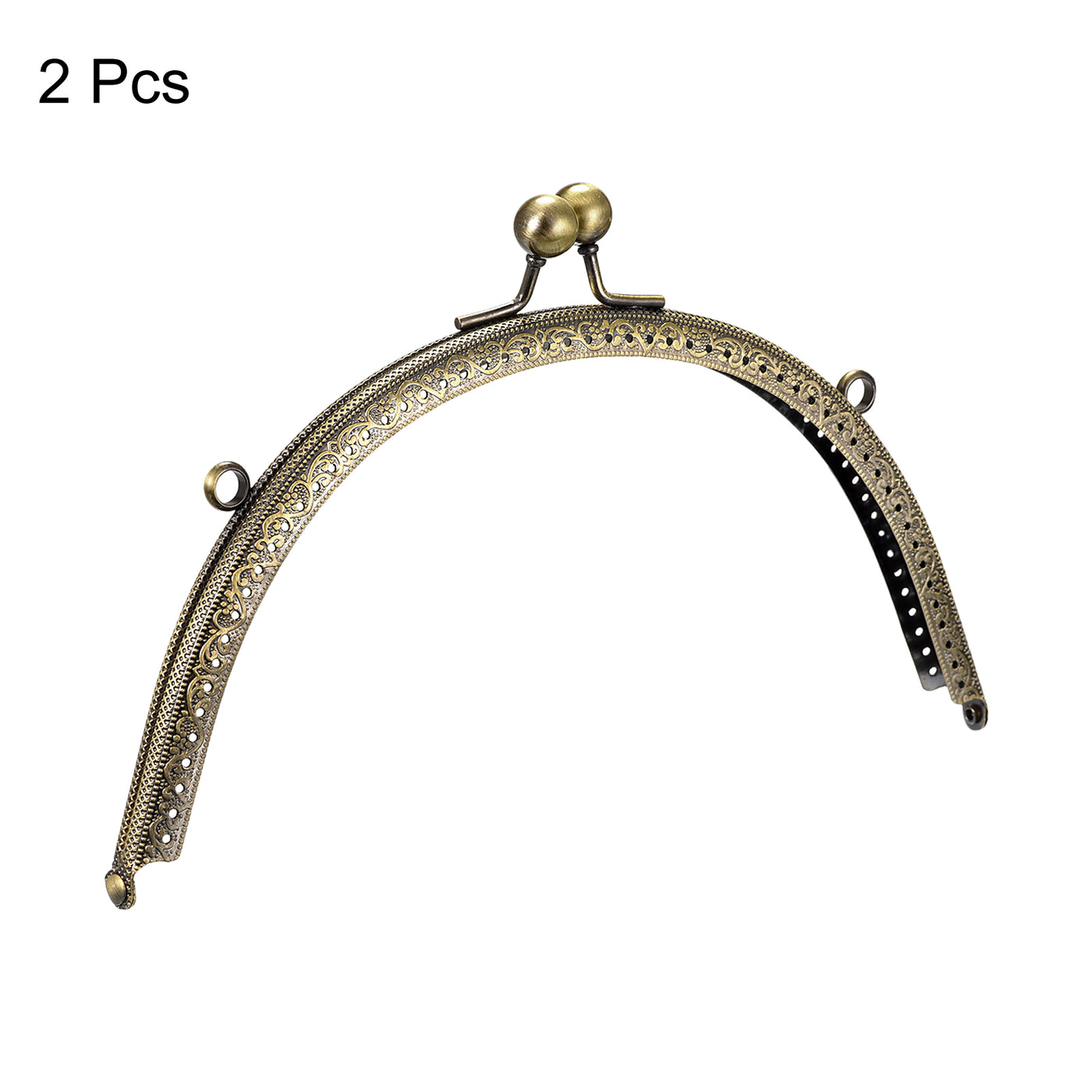 uxcell Uxcell Metal Purse Frames, 8.1" 2Pcs Kiss Lock Clasp Frame for Coin Bags DIY, Bronze