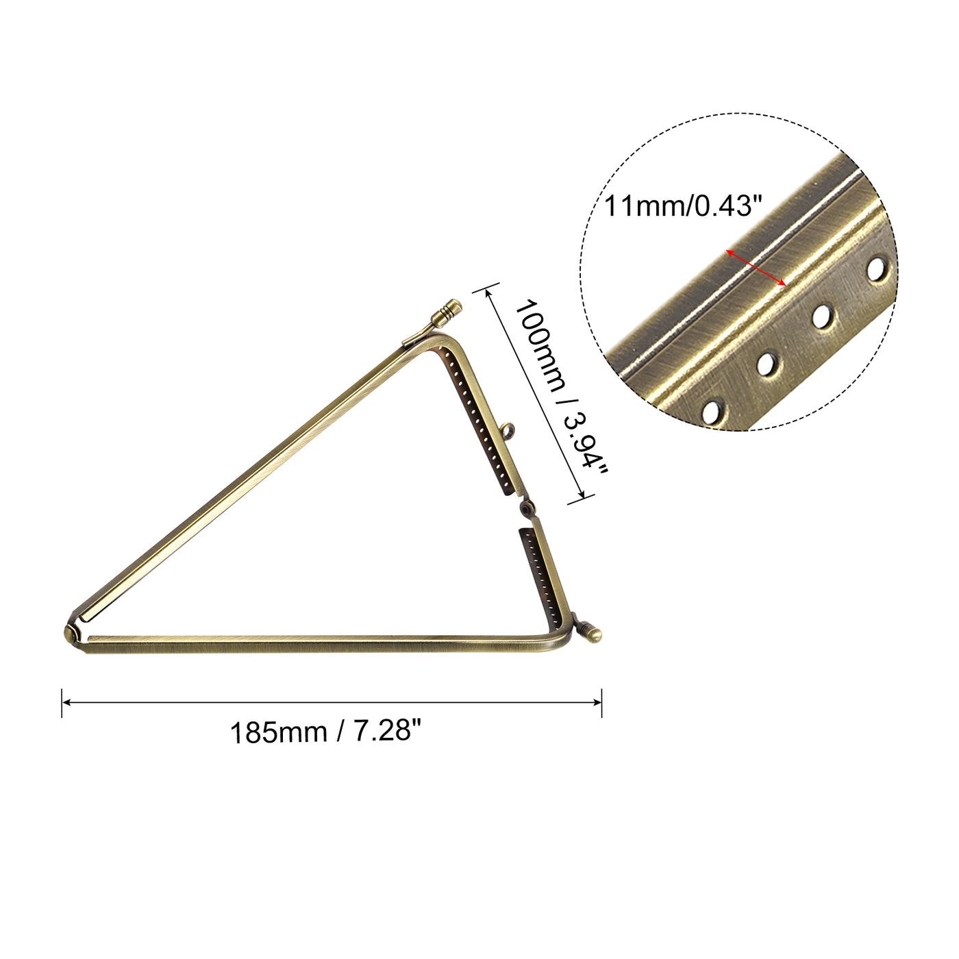 uxcell Uxcell Metal Purse Frames, 7.3" 2Pcs Kiss Lock Clasp Frame for Coin Bags DIY, Bronze