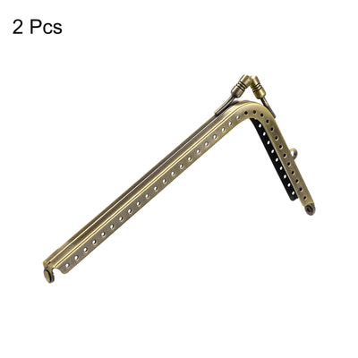 Harfington Uxcell Metal Purse Frames, 6.1" 2Pcs Kiss Lock Clasp Frame for Coin Bag DIY, Bronze