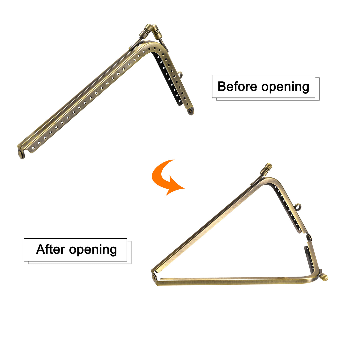 uxcell Uxcell Metal Purse Frames, 6.1" 2Pcs Kiss Lock Clasp Frame for Coin Bag DIY, Bronze