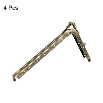 Harfington Uxcell Metal Purse Frames, 6.1" 4Pcs Kiss Lock Clasp Frame for Coin Bag DIY, Bronze