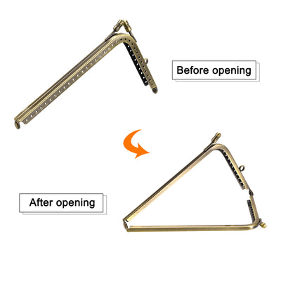 Harfington Uxcell Metal Purse Frames, 6.1" 4Pcs Kiss Lock Clasp Frame for Coin Bag DIY, Bronze